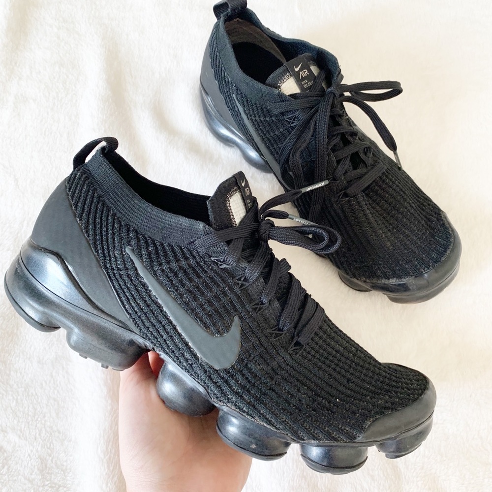 Nike Air VaporMax Flyknit 3 'Triple Black' Women's Running Shoe Size 9